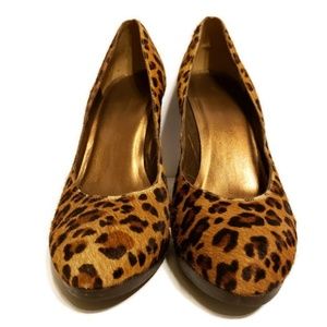 Nine West Adel Camel Hair Cheetah Pumps 8.5